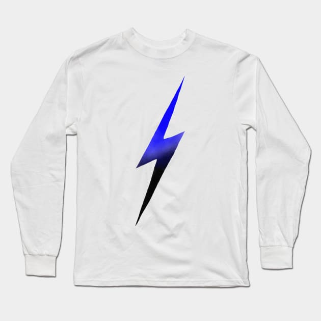 Blue-and-Black Lightning Bolt Long Sleeve T-Shirt by noranovak